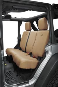 BESTOP Custom Tailored Rear Seat Covers In Tan For 2013-18 Jeep Wrangler JK Unlimited 4 Door Models 2928404