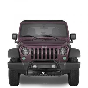 Black Horse Offroad 3" Bull Bar in Black with Black Skid Plate for 10-18 Jeep Wrangler JK & Unlimited JK BBJPWR11A-SP