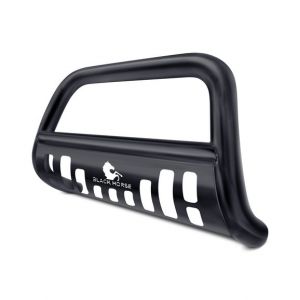Black Horse Offroad 3" Bull Bar in Black with Black Skid Plate for 07-09 Jeep Wrangler JK BBJPWRA-SP