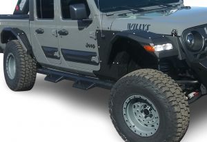 Black Horse Offroad Impact Heavy Duty Drop Side Steps in Black for 20-25 Jeep Gladiator JT IM-JEGL