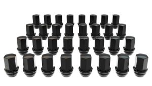 AEV Black Lugnut Kit 32 Piece 14x1.5 OE Style 7/8 Hex 1.78 29060014AA