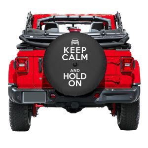 Boomerang Enterprises Keep Calm and Hold On Logo Tire Cover for 18+ Jeep Wrangler JL, JLU TC-KCHO-