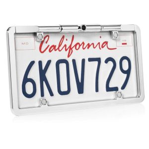 Stinger Off-Road BOYO Ultra Slim Full-Frame License Plate Backup Camera with Active Parking Lines (Chrome) | VTL275TJ VTL275TJ for Universal Applications VTL275TJ