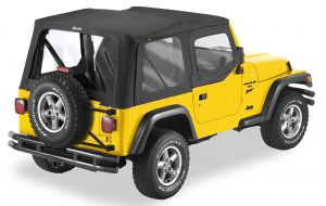 BESTOP Replace-A-Top With Half Door Skins & Clear Windows In Black Denim For 1997-02 Jeep Wrangler TJ Models 5112115