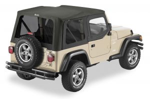 BESTOP Replace-A-Top With Half Door Skins & Tinted Windows In Black Denim For 1997-02 Jeep Wrangler TJ Models