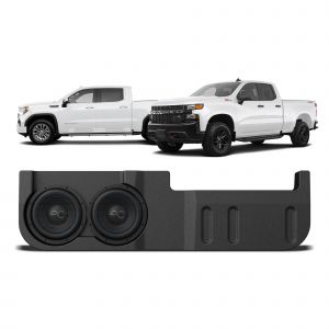 Stinger Off-Road Under Seat Dual 10" Loaded Subwoofer Box Enclosure by AudioControl for Chevy Silverado/GMC Sierra 1500 (2019+) / 2500/3500 Crew Cab (2020+)  TXGM19D10