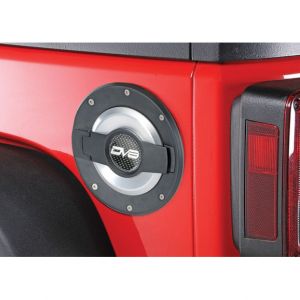 DV8 Offroad Fuel Door Silver for 07-18 Jeep Wrangler JK, JKU D-JP-190004-BLK