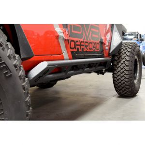 DV8 Offroad Tubular Rock Sliders with Plated End Caps for 18+ Jeep Wrangler JL Unlimited SRJL-03