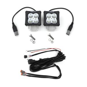 ZROADZ 3" LED Light Pod Kit, G2 Series, Bright White Flood Beam, 2 Piece With Wiring Harness Z30BC20W-D3F-K