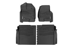 Rough Country Flex-Fit Floor Mats FR & RR For 15-25 Ford F-150 FF-51512