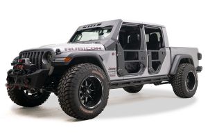 Fab Fours Tube Rock Sliders in Black powder Coat for 20-26+ Jeep Gladiator JT JT20-G1850-1-