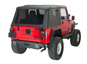 Fishbone Offroad Rear Bumper with Receiver Hitch for 87-06 Jeep Wrangler YJ, TJ, and 04-06 Unlimited LJ FB22217