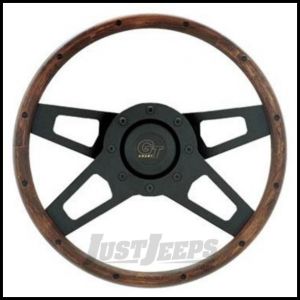 Grant Products Challenger Series Steering Wheel With Black Spokes & Walnut Finish Grip For 1946-95 Jeep CJ Series, Wrangler YJ & Cherokee XJ