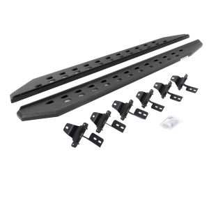Go Rhino RB20 Slim Line Running Boards With Mounting Brackets - Protective Bedliner Coating for 18-26 Jeep Wrangler 69450673ST