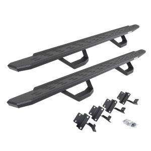 Go Rhino RB30 Running Boards with Mounting Brackets & 2 Pairs of Drops Steps Kit - Protective Bedliner Coating for 15-26 Ford F-150, 17-26 Ford F-250 Super Duty, 17-26 Ford F-350 Super Duty 6961778020T