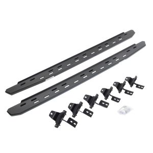 Go Rhino RB30 Slim Line Running Boards with Mounting Bracket Kit - Textured Black for 18-25 Jeep Wrangler 69650673SPC