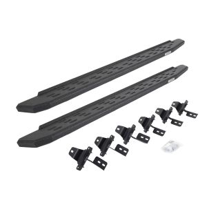 Go Rhino RB30 Running Boards with Mounting Bracket Kit - Protective Bedliner Coating for 18-25 Jeep Wrangler 69650673T