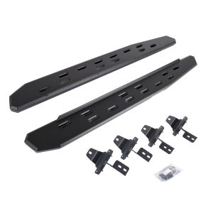 Go Rhino RB30 Slim Line Running Boards with Mounting Bracket Kit - Textured Black for 18-25 Jeep Wrangler 69692748SPC