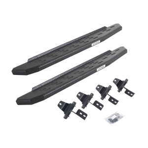 Go Rhino RB30 Running Boards with Mounting Bracket Kit - Protective Bedliner Coating for 18-25 Jeep Wrangler 69692748T