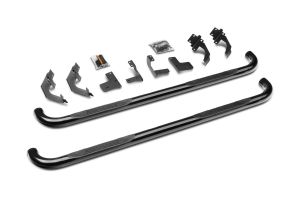 Go Rhino 4000 Series SideSteps With Mounting Bracket Kit - Powder Coat Black for 15-26 Ford F-150, 17-25 Ford F-250 Super Duty, 17-25 Ford F-350 Super Duty 4155B