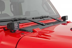 Rough Country 2" LED Cube Lower Windshield Mount Kit for 18-24+ Jeep Wrangler JL, JLU & Gladiator JT 7006-