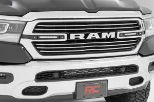 Rough Country Dual 6in LED Grille Kit Chrome Slimline For 2019-2024 Ram 1500 2WD/4WD 70784