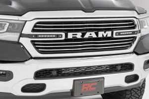 Rough Country Dual 6in LED Grille Kit Black Slimline For 2019-2024 Ram 1500 2WD/4WD 70783