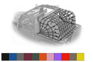 Dirtydog 4X4 Rear Cargo Spider Style 3 Piece Netting Kit For 2007-18 Jeep Wrangler JK 2 Door Models J2NN07RS-