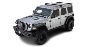 Rhino-Rack Heavy Duty RCL Black 2 Bar Rhino-Rack Backbone Roof Rack For 2018+ Jeep Wrangler Unlimited JL JB0880