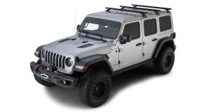 Rhino-Rack Heavy Duty RCL Black 3 Bar Rhino-Rack Backbone Roof Rack For 2018+ Jeep Wrangler Unlimited JL JB0882