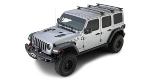 Rhino-Rack Vortex RCL Black 3 Bar Rhino-Rack Backbone Roof Rack For 2018+ Jeep Wrangler Unlimited JL JB0896