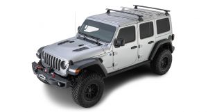 Rhino-Rack Vortex RLT600 Black 2 Bar Rhino-Rack Backbone Roof Rack For 2018+ Jeep Wrangler Unlimited JL JB0898