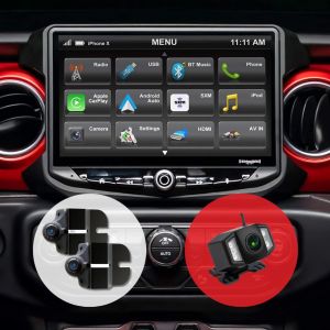 Stinger Off-Road HEIGH10 10" Fully Integrated Radio Kit with HD Front Facing Camera and Dual Blind Spot Cameras Bundle for Jeep Wrangler JL (2018-2023) RB10JW18HDBJLHDCAM