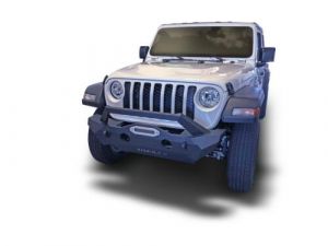 TrailFX Front Bumper Stubby w/ Skid Plate For 2018+ Jeep Gladiator JT & Wrangler JL 2 Door & Unlimited 4 Door Models JL08T