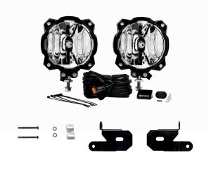 KC HiLiTES 6" Gravity Pro LED Lights with A-Pillar Mount Brackets for 18+ Jeep Wrangler JL, JLU & 20+ Gladiator JT 97112-