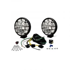 KC HiLiTES 6" Apollo Pro Series 100 Watt Long Range (Spot) Light System With Stone Guards In Black 9150