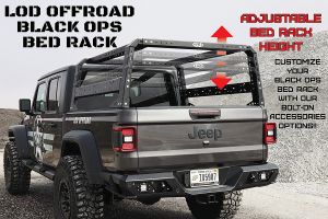 LoD Offroad Black Ops Bed Adjustable Rack for 20-25+ Jeep Gladiator JT JRR2021