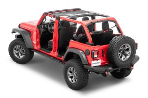 MasterTop Mesh Bimini Top with Integrated Grab Handles for 18+ Jeep Wrangler JL & 20+ Gladiator JT 142045-