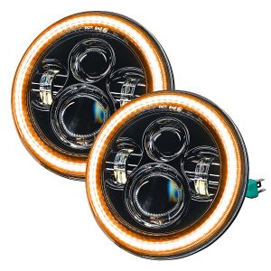 Oracle Lighting LED Projector Headlights with White/Amber Switchback Halo Rings for 2007-18 Jeep Wrangler JK, JKU 5769-123