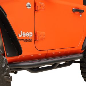 Paramount Automotive Tri-Tube Round Hole Rock Slider with Step Bar for 07-18 Jeep Wrangler JK 2-Door 51-7014