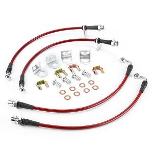Power Stop Stainless Steel Braided Brake Hoses for 87-95 Jeep Wrangler YJ with up to 4" of Lift BH00010