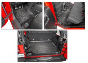 Quadratec Tru-Fit Floor Liner Triple Combo for 07-18 Jeep Wrangler Unlimited JK