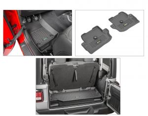Quadratec Tru-Fit Floor Liner Triple Combo for 18+ Jeep Wrangler JL 2-Door 14256JLC-