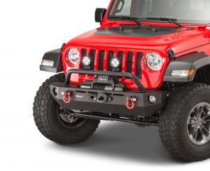 Quadratec QRC Front Winch Ready Bumper Stubby Without Winch for 18-20+ Jeep Wrangler JL, JLU Gladiator JT