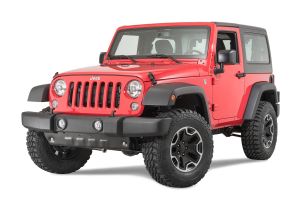 Quadratec Aluminum Modular Front Sway Bar Skid Plate Black for 10-18 Jeep Wrangler JK 12500-0218
