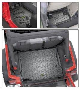 Quadratec Ultimate All Weather Floor Liner Triple Combo for 14-18 Jeep Wrangler JK 2 Door 14254JK14-