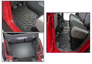 Quadratec Ultimate All Weather Floor Liner Triple Combo for 07-13 Jeep Wrangler Unlimited JK 4 Door 14254JKU-