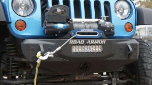 Road Armor Stealth Stubby Front Winch Bumper for 07-18 Jeep Wrangler JK, JKU 509R0-