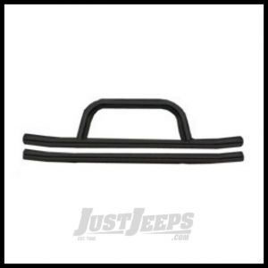 Rampage Front Double Tube Bumper With Hoop Black For 07-18 Jeep Wrangler JK 2 Door & Unlimited 4 Door 86620