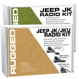 Rugged Radios Two-Way GMRS Mobile Radio Kit  for 07-18 Jeep Wrangler JK, JKU JKU-